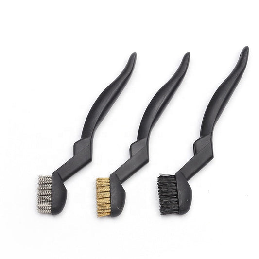 Wire Brush Set Scratch Brush Set for Cleaning Slag Rust and Dust Curved Handle