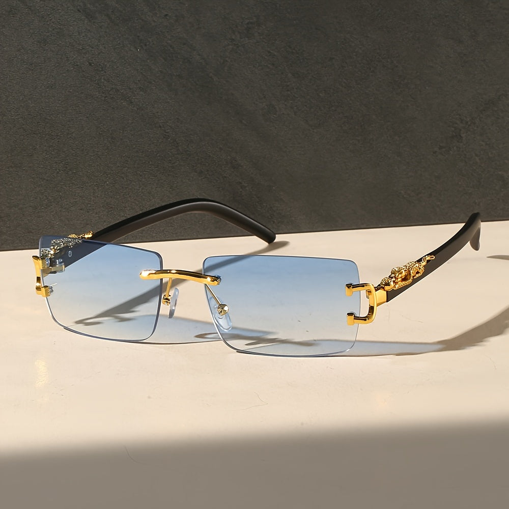 Timeless Retro Square Metal Rimless Glasses – Chic & Versatile Eyewear