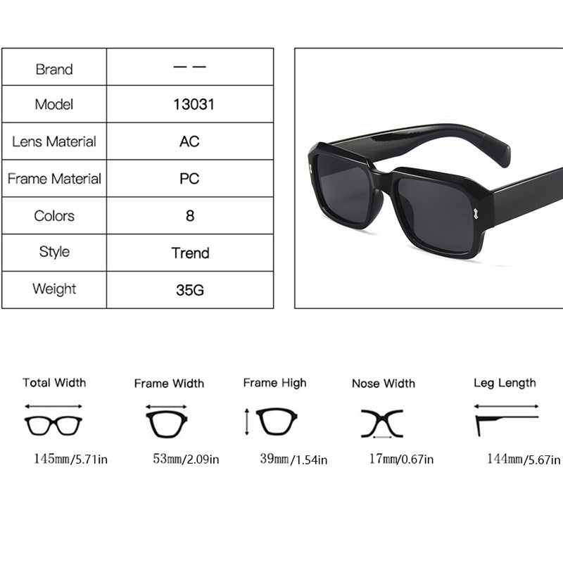 Square Shaped Vintage Luxury Sunglasses for Men