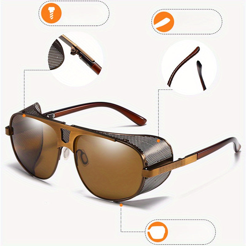 Unisex Polarized Retro Round Frame Glasses – Stylish & Functional