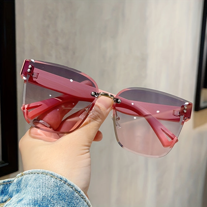 Square Rimless Gradient Sunglasses - Trendy Fashion Eyewear