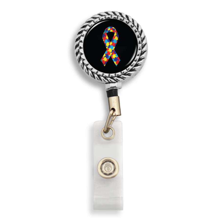 Autism Awareness Ribbon Badge Reel