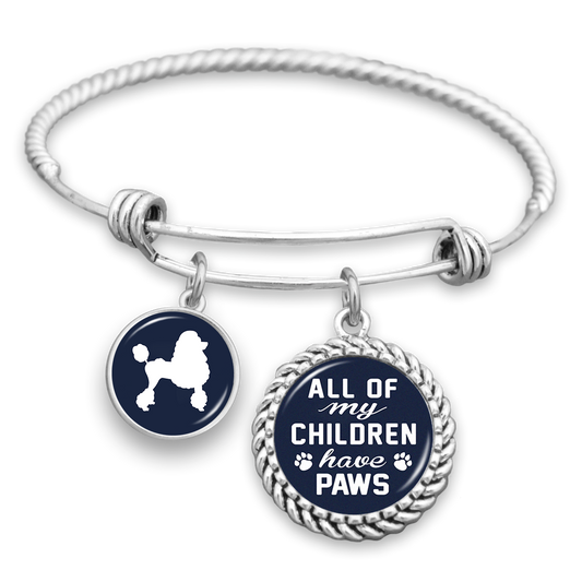 All Of My Children Have Paws Poodle Charm Bracelet