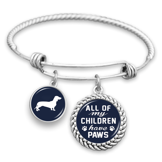 All Of My Children Have Paws Dachshund Charm Bracelet
