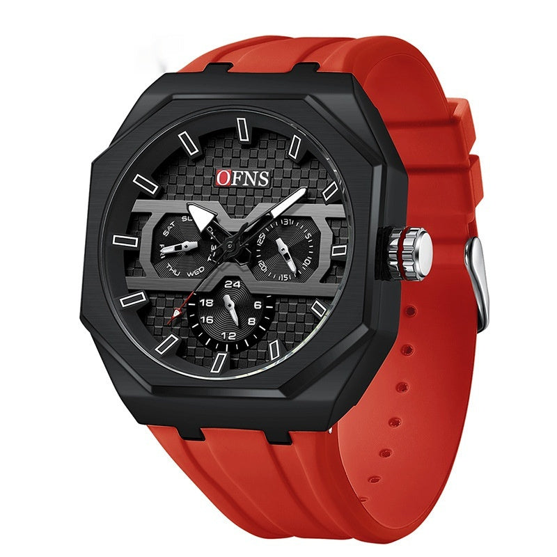 OFNS Three Eyes And Six Needles Fashion Waterproof Quartz Watch For Men 8023