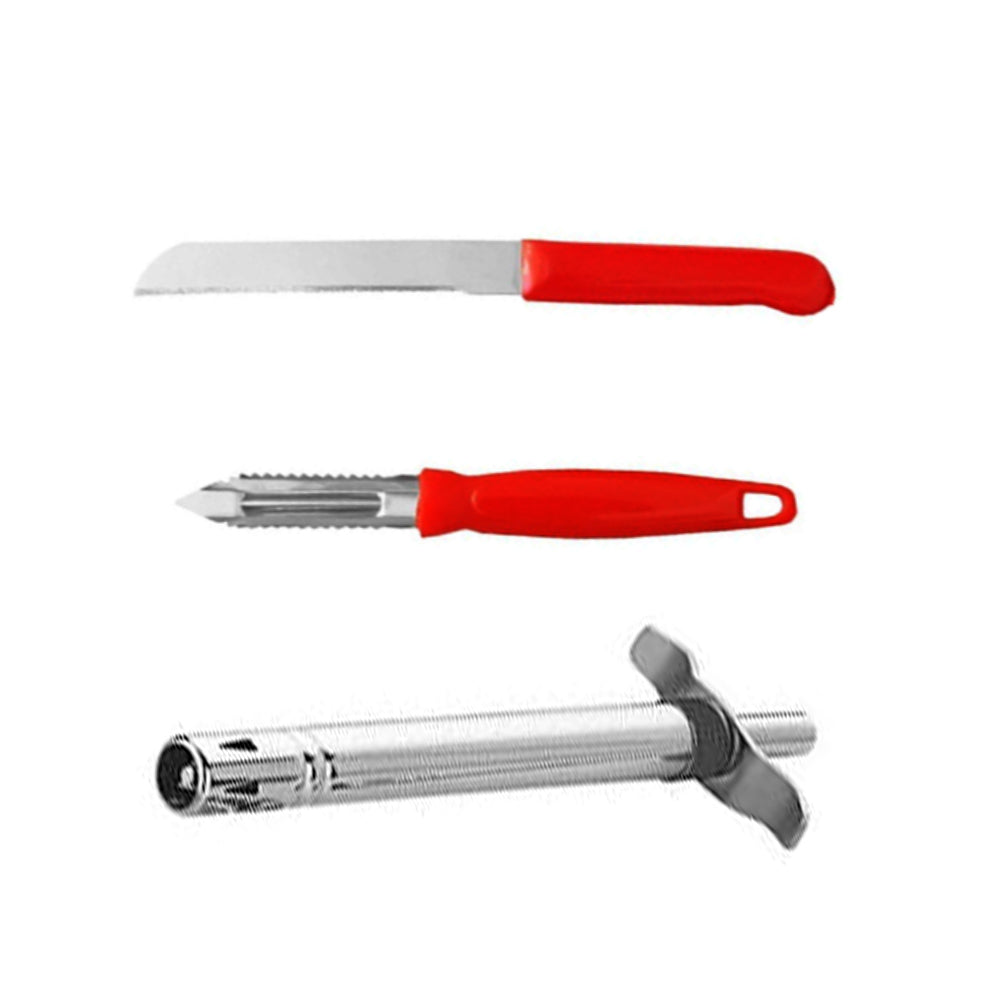 3 In 1 Kitchen Combo - Kitchen Lighter, Stainless Steel Knife and Peeler