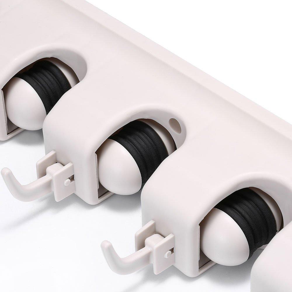 4-Layer Mop and Broom Holder, Garden Tool Organizer, Multipurpose Wall Mounted