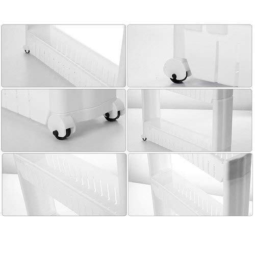 Multipurpose 3 Layer Slim Side Space Saving Storage Organizer Rack Shelf