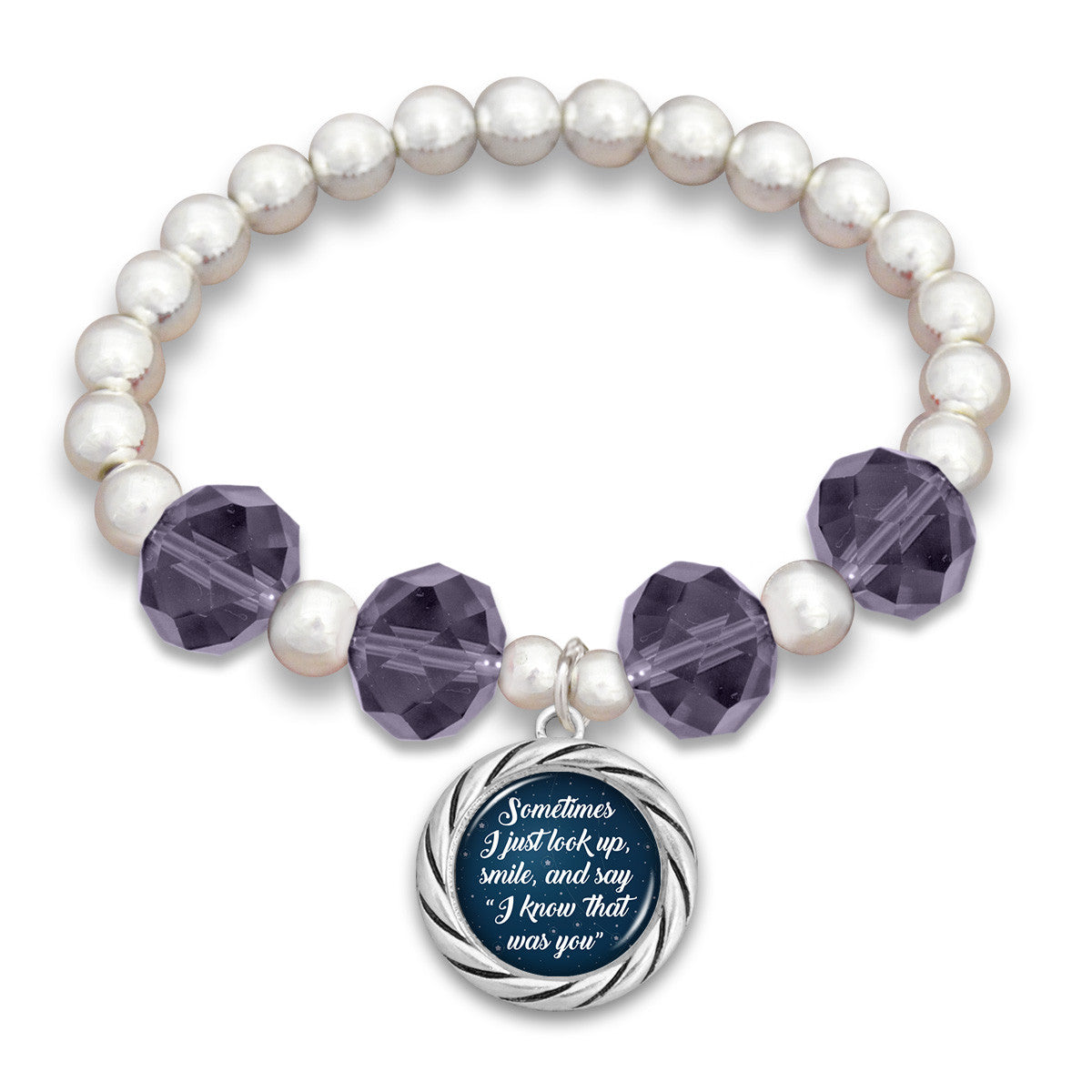 "I Know That Was You" Night Sky Beaded Stretch Bracelet
