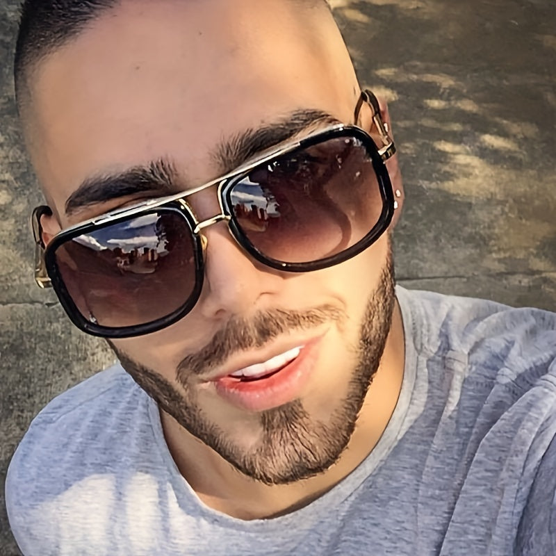 Fashion Double Beam Frame Glasses – Unisex Sunglasses with Anti-Glare Protection