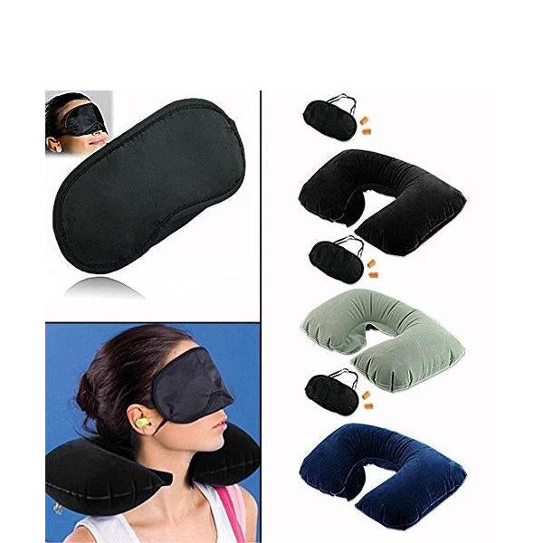'-3-in-1 Air Travel Kit with Pillow, Ear Buds & Eye Mask