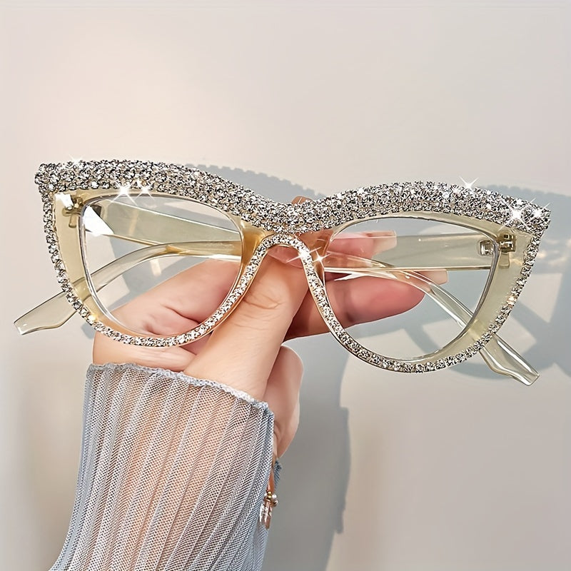 Elegant Cat Eye Reading Glasses with Rhinestone Embellishments