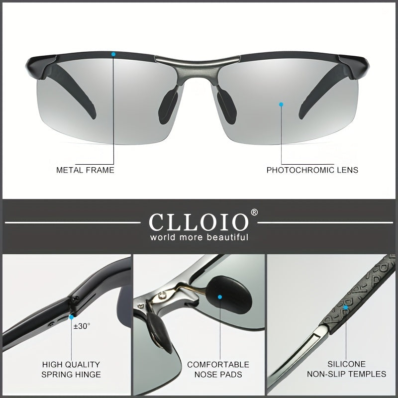 Aluminum Frame Fashion Glasses – Polarized Photochromic Sunglasses