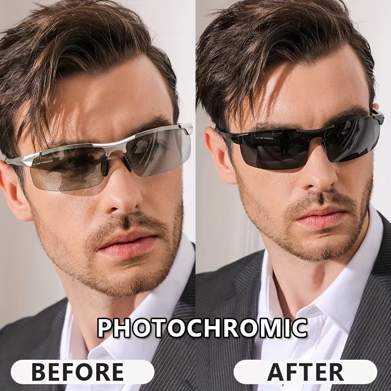 Aluminum Frame Fashion Glasses – Polarized Photochromic Sunglasses