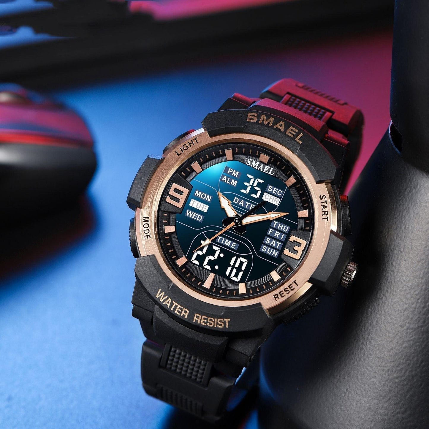 SMAEL 1912 Analog Digital Multifunctional Waterproof Electronic Watch For Men