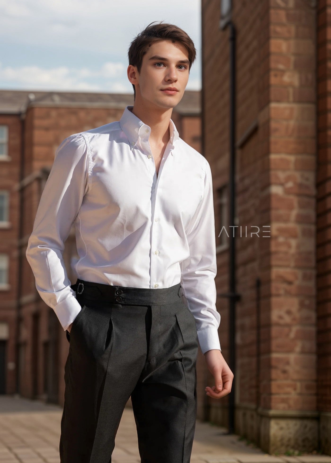BLACK SIGNATURE BUTTONED GURKHA PANTS BY ATIIRE