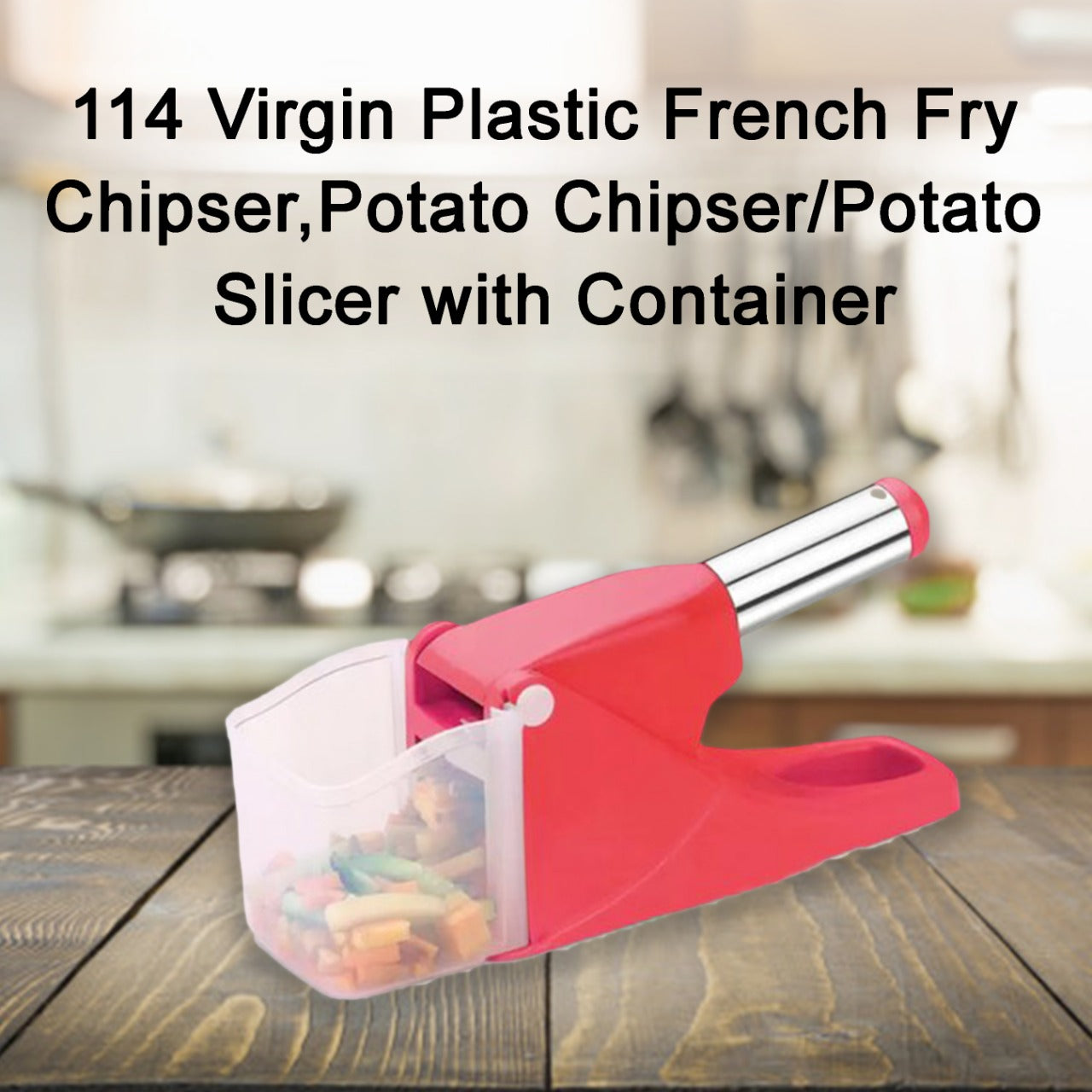 Virgin Plastic French Fry Chipser, Potato Chipser/Potato Slicer with Container