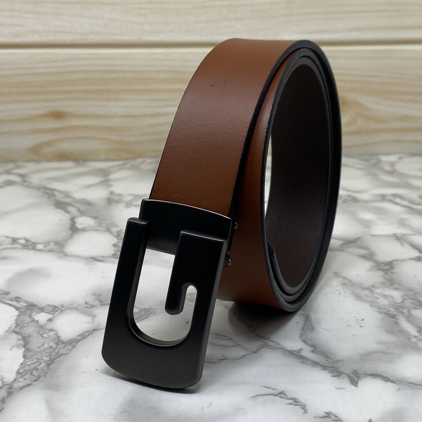 Metal G-Shape Leather Strap Belt-SunglassesCraft
