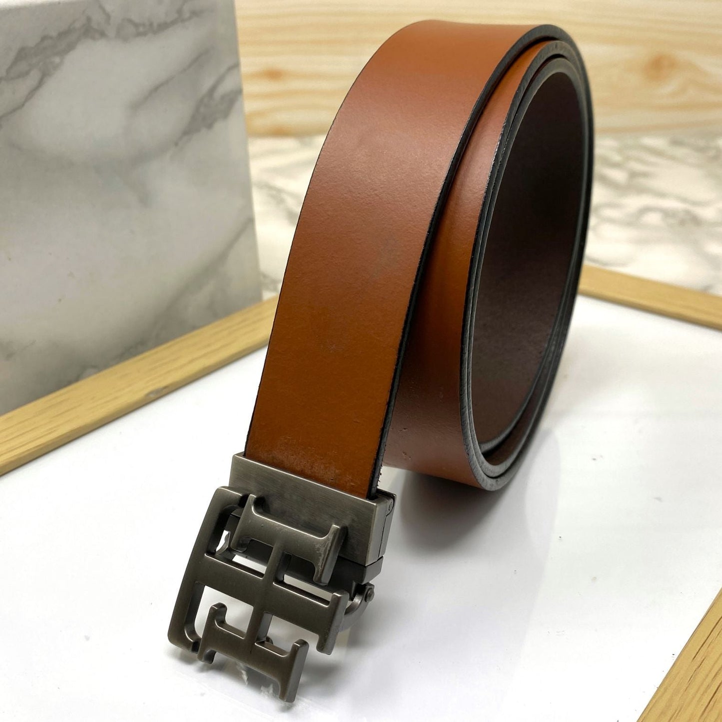 TH Pattern Leather Strap Belt-SunglassesCraft