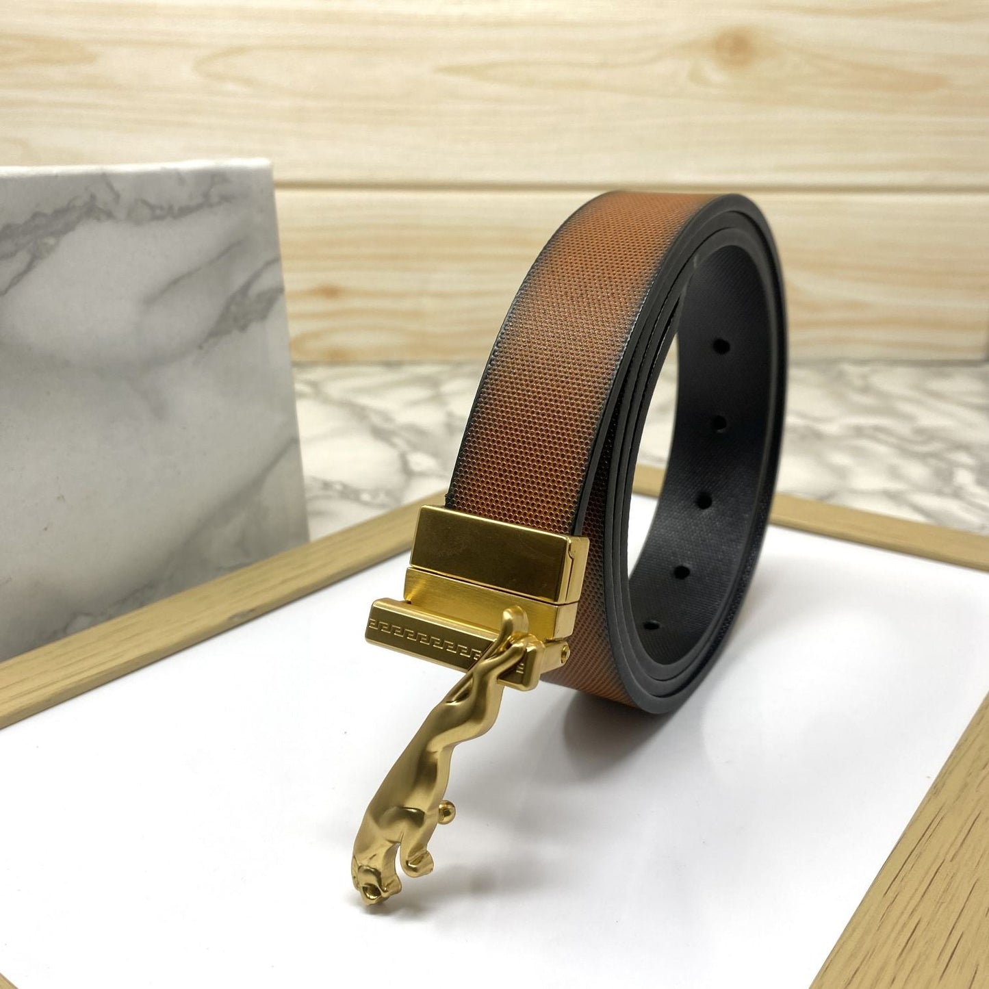 Small Jaguar Pattern Reversible Strap Belt -SunglassesCraft