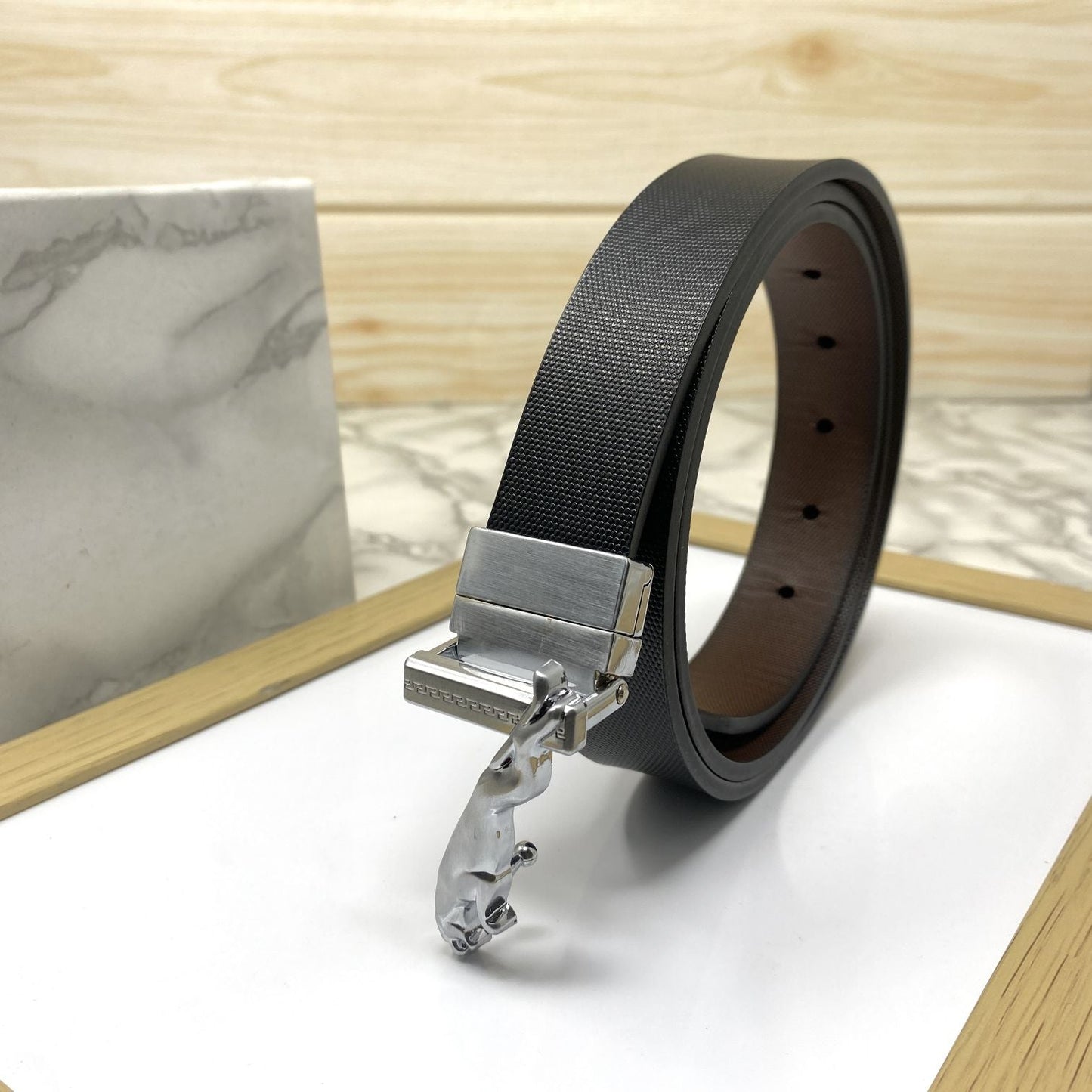 Small Jaguar Pattern Reversible Strap Belt -SunglassesCraft