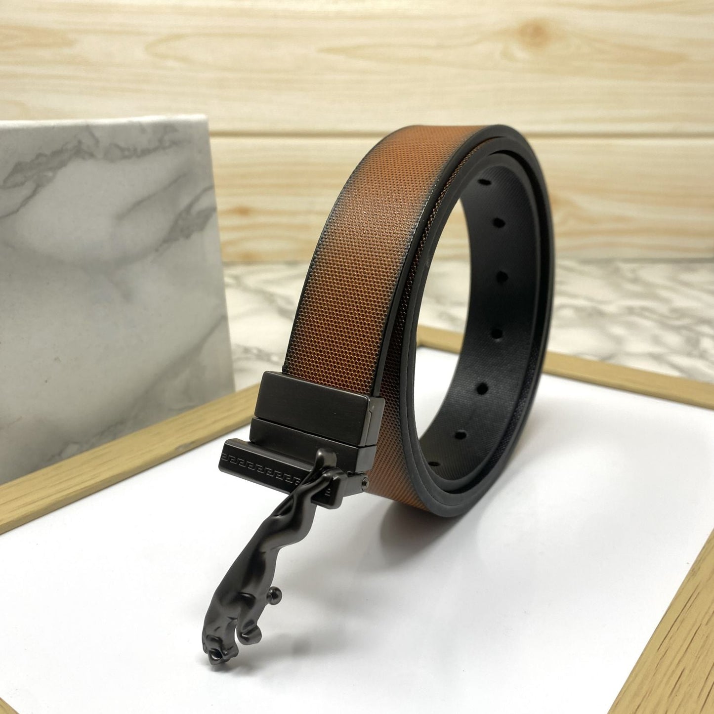 Small Jaguar Pattern Reversible Strap Belt -SunglassesCraft