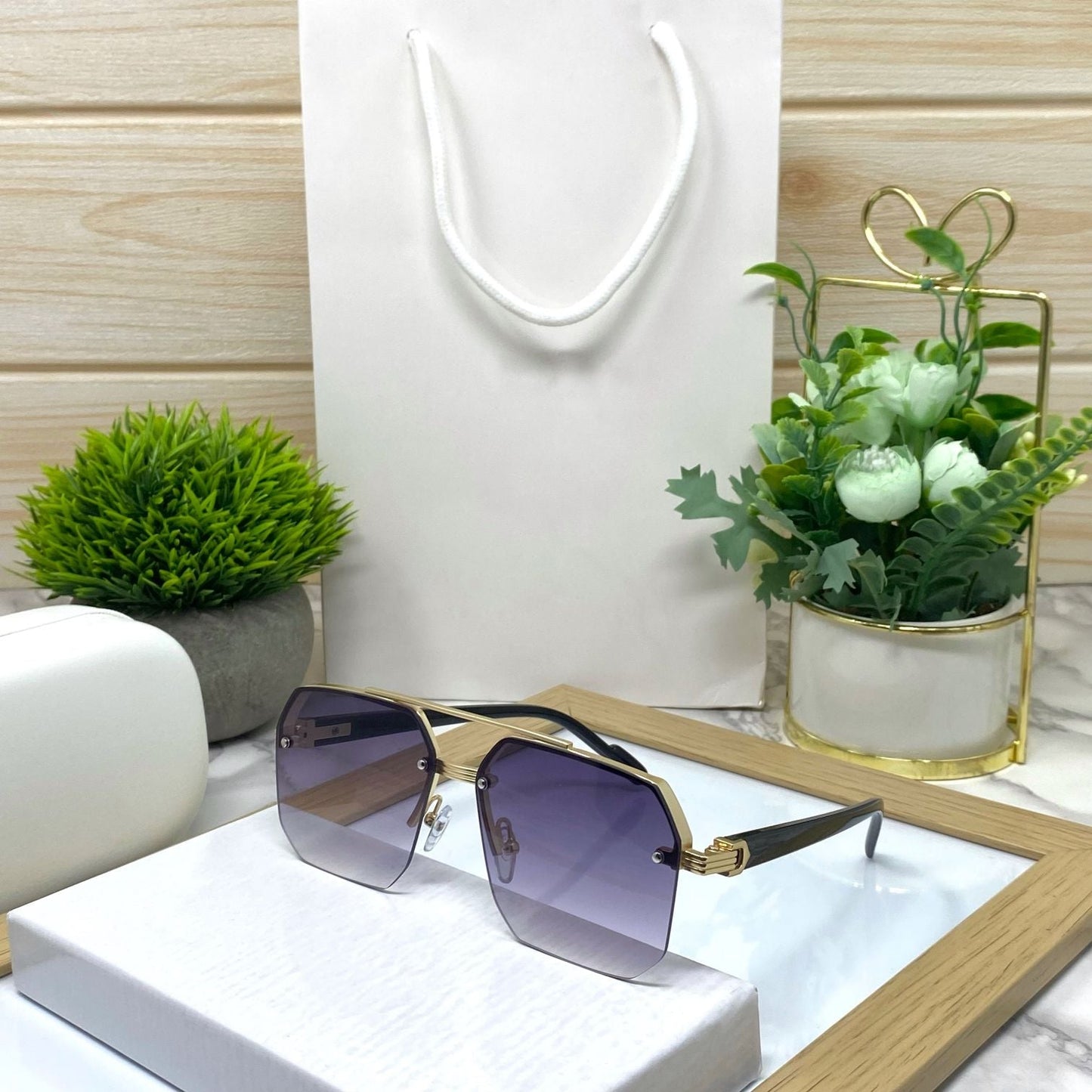 Semi Rimless Sunglasses For Men And Women-SunglassesCraft