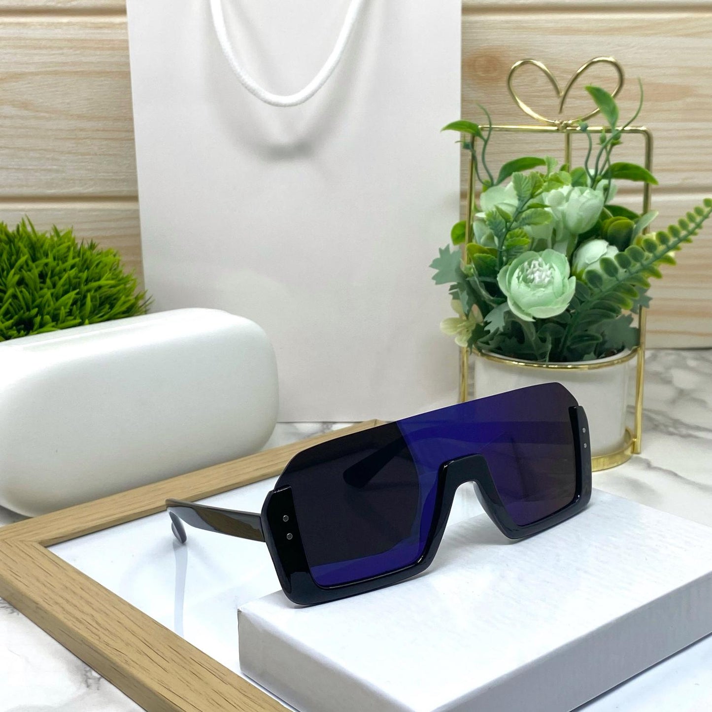 Trendy Oversize Half Frame Square Sunglasses Unisex-SunglassesCraft