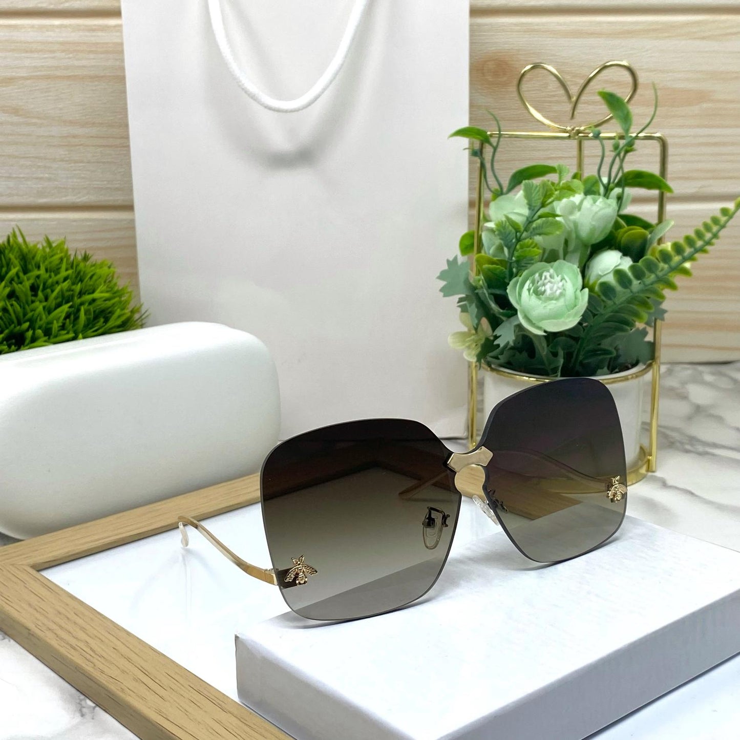 Trendy Oversized Frameless Square Sunglasses Unisex-SunglassesCraft