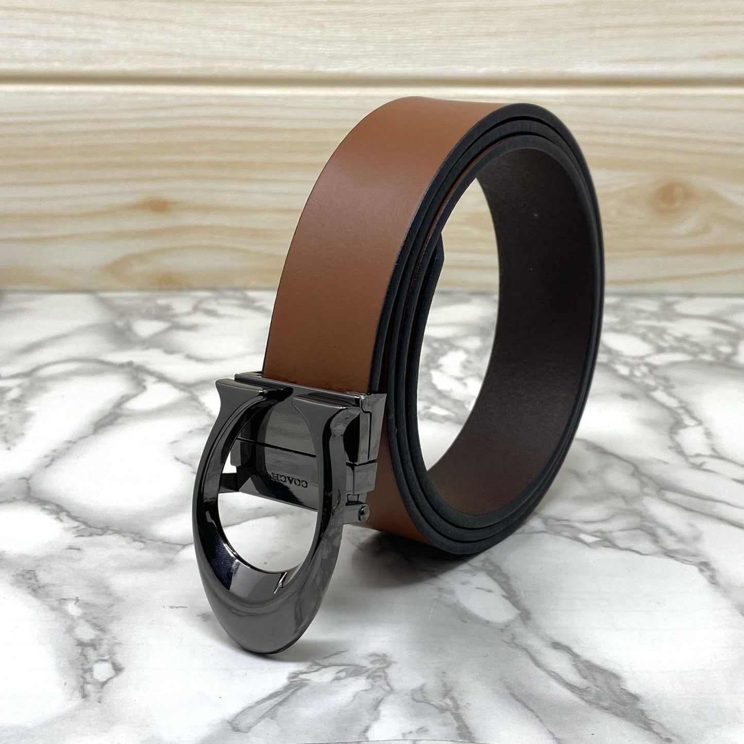 Classy Curve C Design Casual Genuine Leather Belt-SunglassesCraft