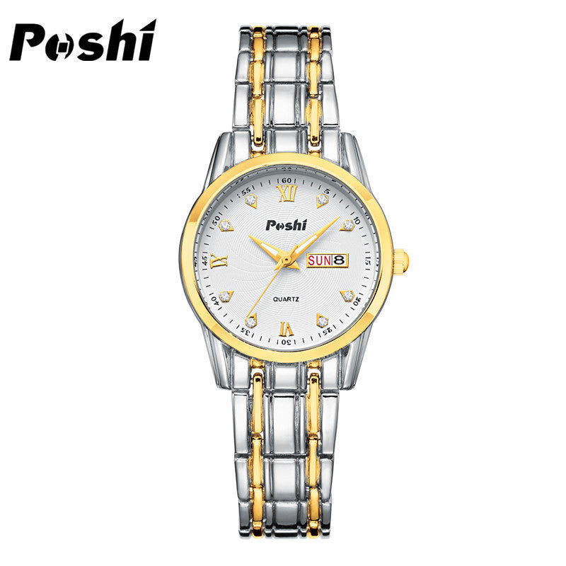 Women's Korean-Style Quartz Watch –Stainless Steel Watch with Calendar
