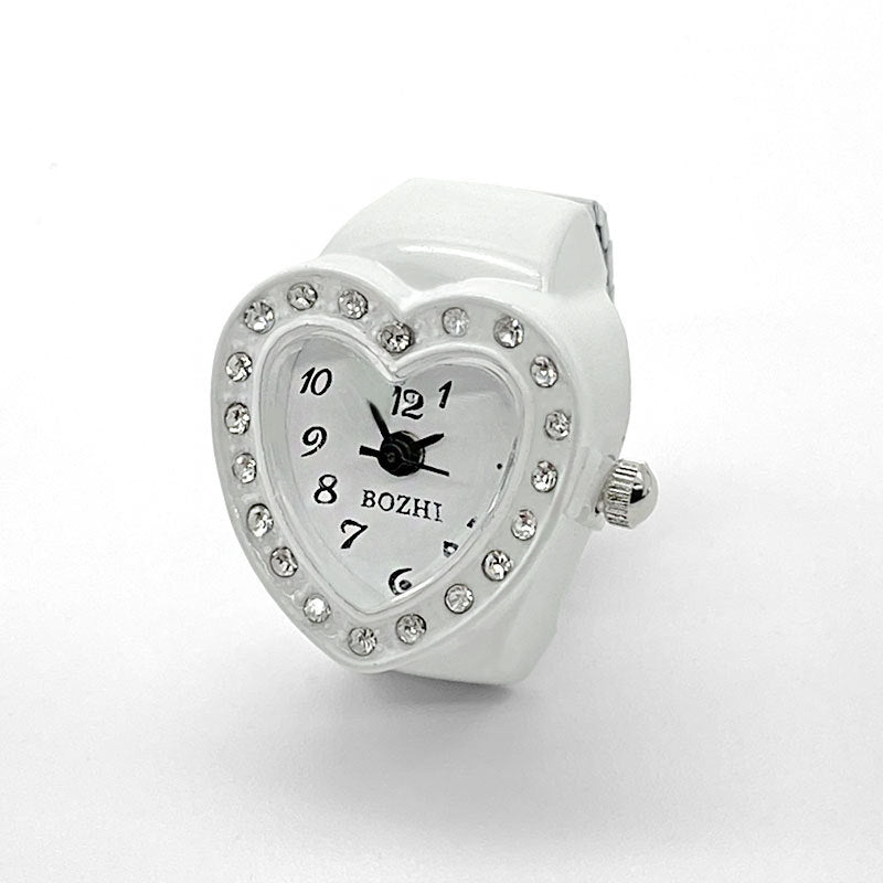 Women's Heart-Shaped Ring Watch – Accent Quartz Finger Watch