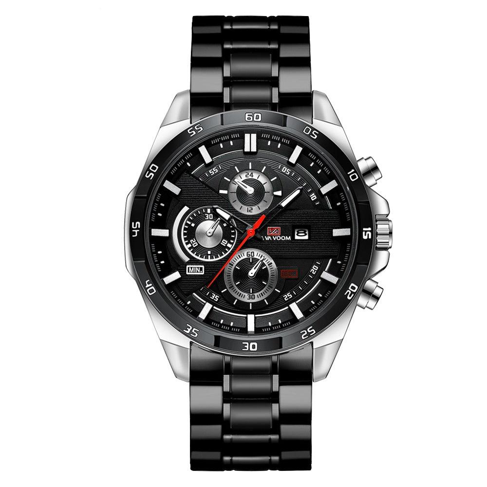VA VA VOOM Va-216 Leather and Steel Strap Chronograph watch For Men