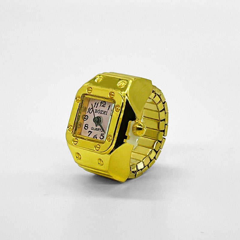 Adjustable Quartz Ring Watch for Men & Women – Fashionable Finger Watch
