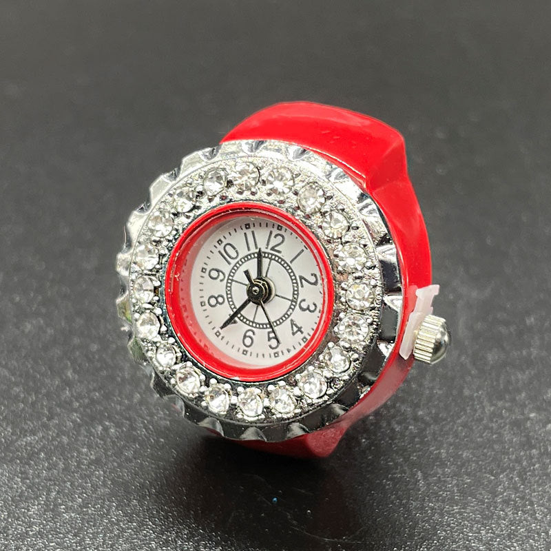 Unisex Luxury Diamond Ring Watch – Adjustable Quartz Finger Watch