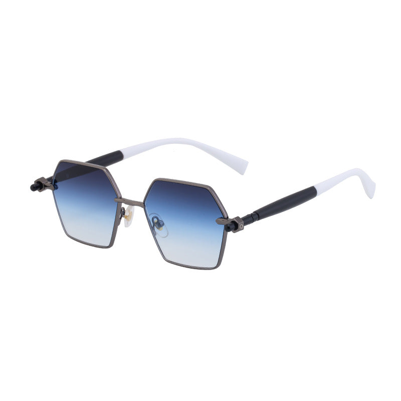 Men’s Polygonal Sunglasses – High-End Fashion Shades with UV Protection