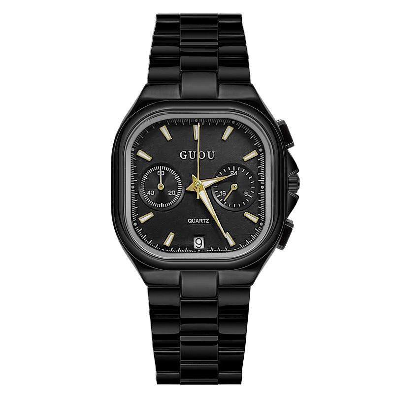 Stylish Square Quartz Watch with Calendar for Women