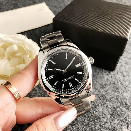 Unisex Quartz Watch with Large Dial & Calendar – Waterproof Fashion Timepiece