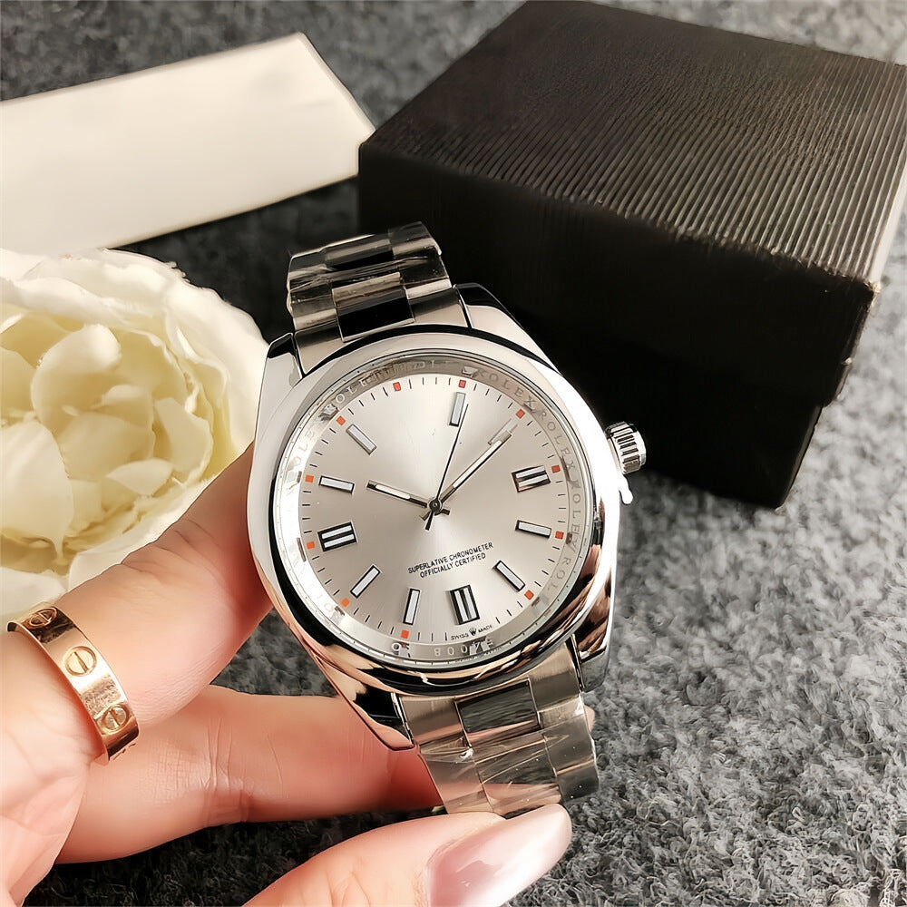 Unisex Quartz Watch with Large Dial & Calendar – Waterproof Fashion Timepiece