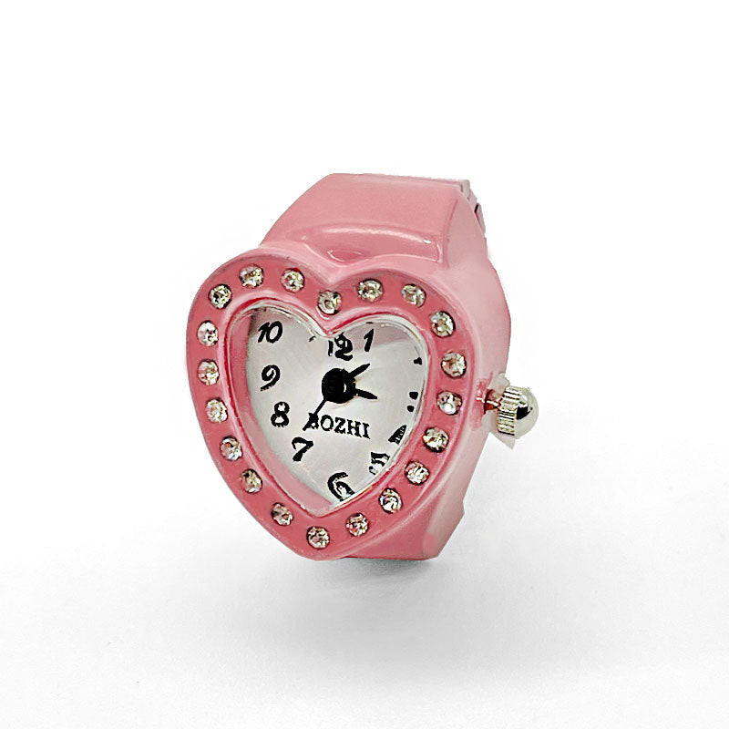 Women's Heart-Shaped Ring Watch – Accent Quartz Finger Watch