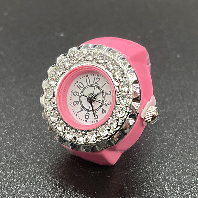 Unisex Luxury Diamond Ring Watch – Adjustable Quartz Finger Watch