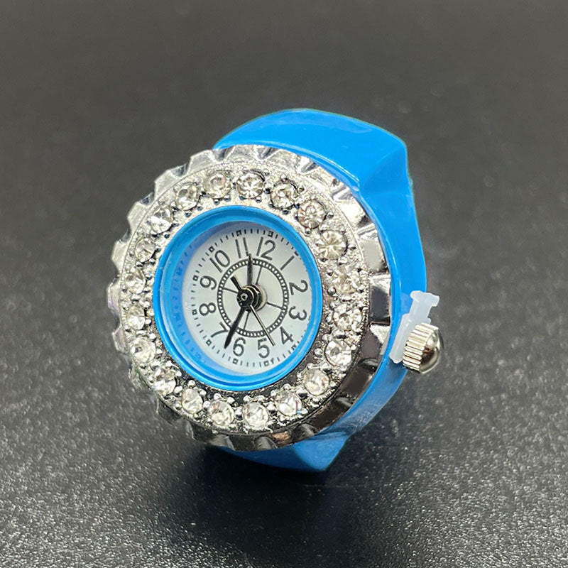 Unisex Luxury Diamond Ring Watch – Adjustable Quartz Finger Watch