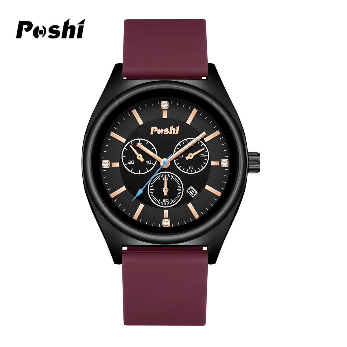 Women’s Fashion Quartz Watch – Waterproof Silicone Strap, Calendar Display