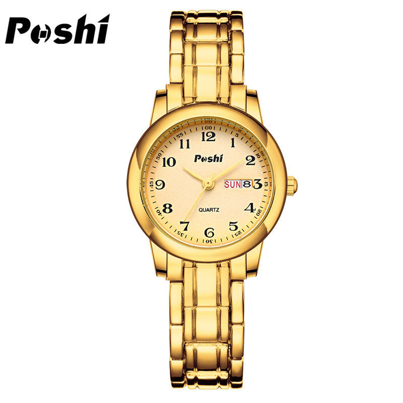 Women's Korean-Style Quartz Watch –Stainless Steel Watch with Calendar