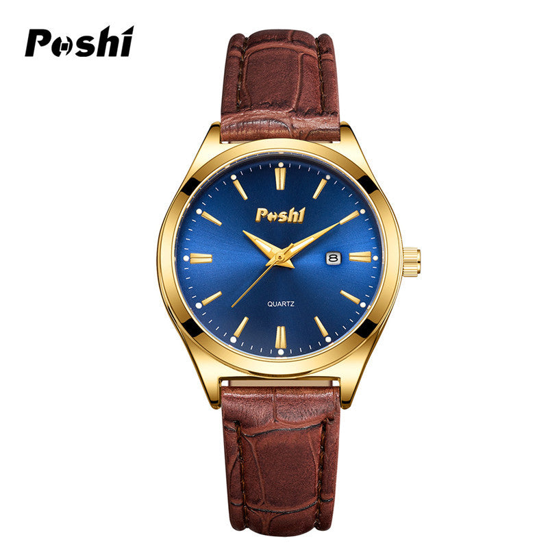 Unisex Fashion Dual Calendar Quartz Watches – Luminous Dial, Leather Strap