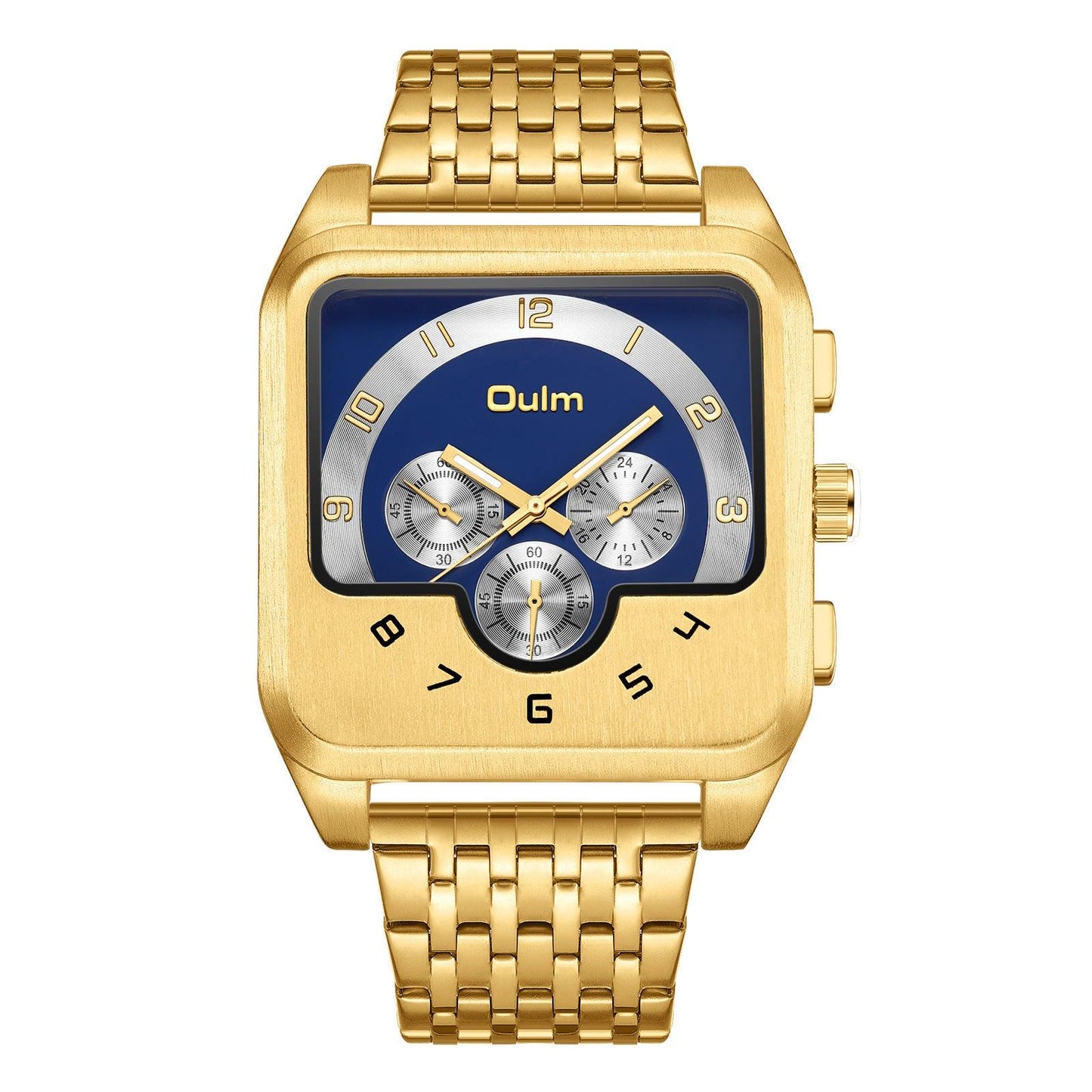 Oulm Crazy look Big Dial Square Quartz watch for Men 9463