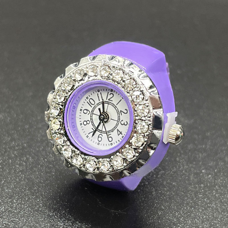 Unisex Luxury Diamond Ring Watch – Adjustable Quartz Finger Watch