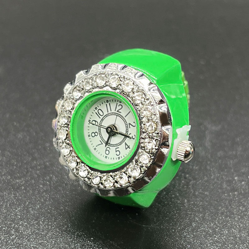 Unisex Luxury Diamond Ring Watch – Adjustable Quartz Finger Watch