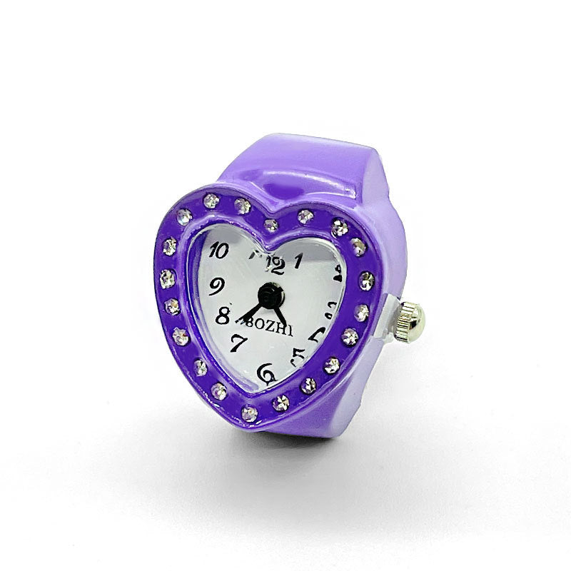 Women's Heart-Shaped Ring Watch – Accent Quartz Finger Watch