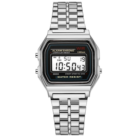 Stylish LED Electronic Watch with Steel Band